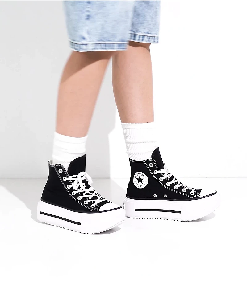 Converse Chuck Taylor All Star Lift Double Stack Black & White Platform Shoes