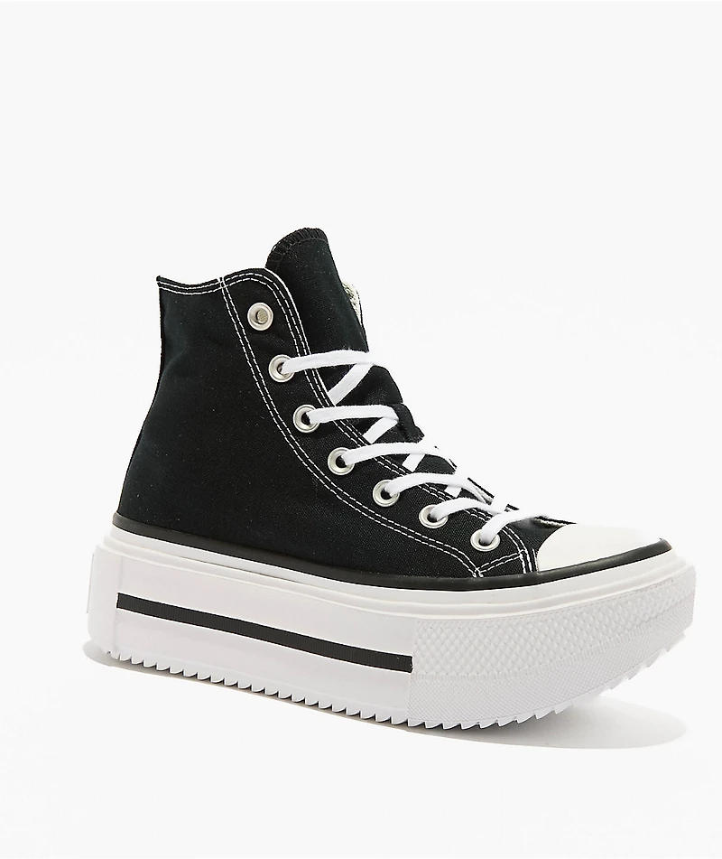 Converse Chuck Taylor All Star Lift Double Stack Black & White Platform Shoes