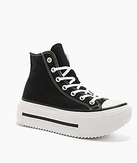 Converse Chuck Taylor All Star Lift Double Stack Black & White Platform Shoes