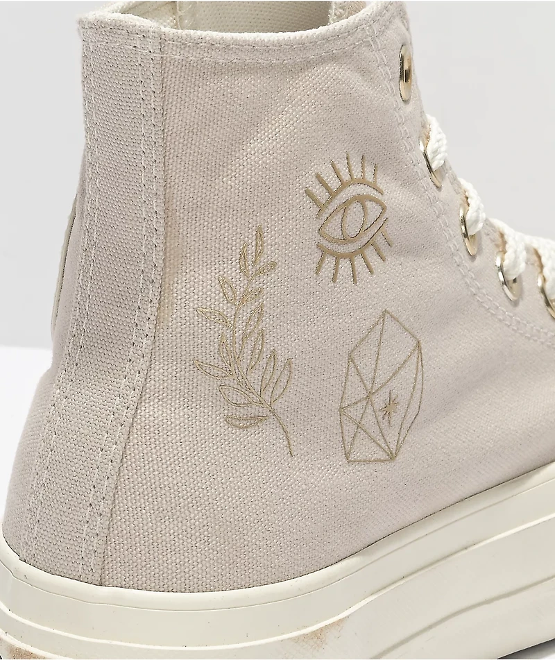 Converse Chuck Taylor All Star Lift Hi Desert Sand Festival Platform Shoes