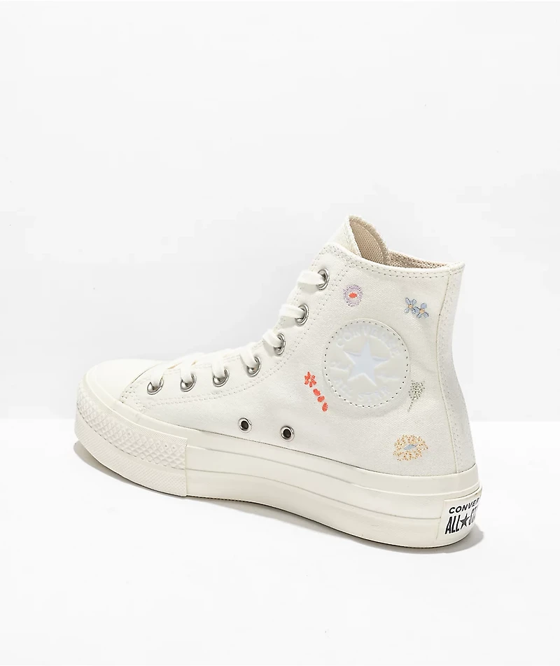 Converse Chuck Taylor All Star Lift Things To Grow Egret Platform Shoes