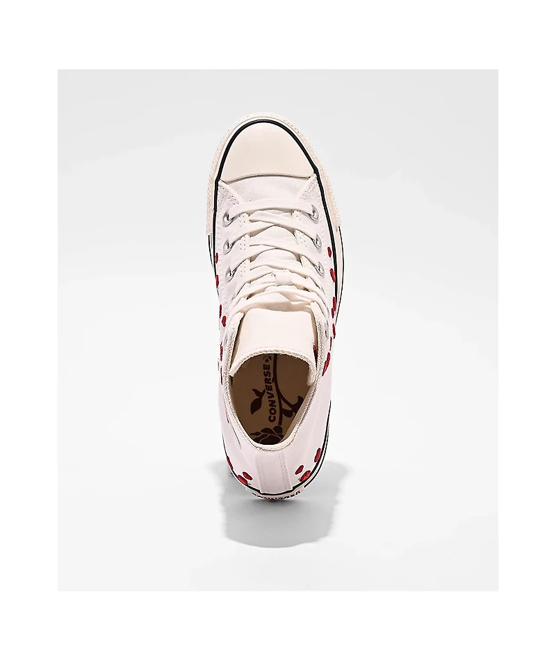 Converse Chuck Taylor All Star Love Me White & Red High Top Shoes