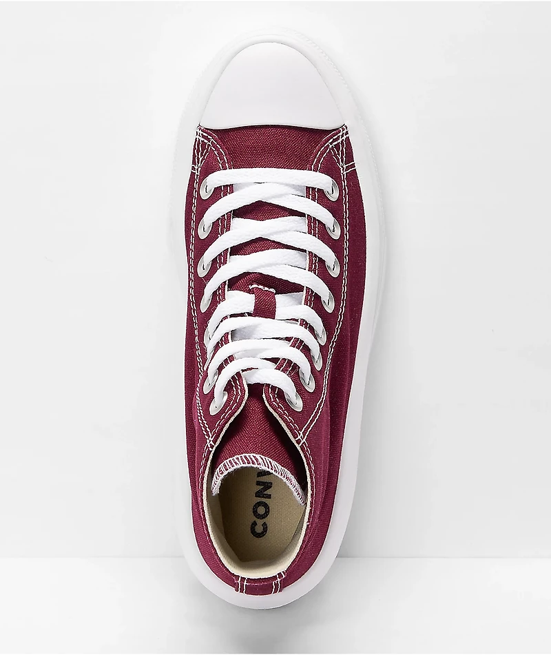 Converse Chuck Taylor All Star Move Dark Beetroot & White High Top Platform Shoes