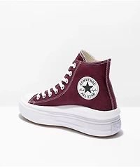 Converse Chuck Taylor All Star Move Dark Beetroot & White High Top Platform Shoes