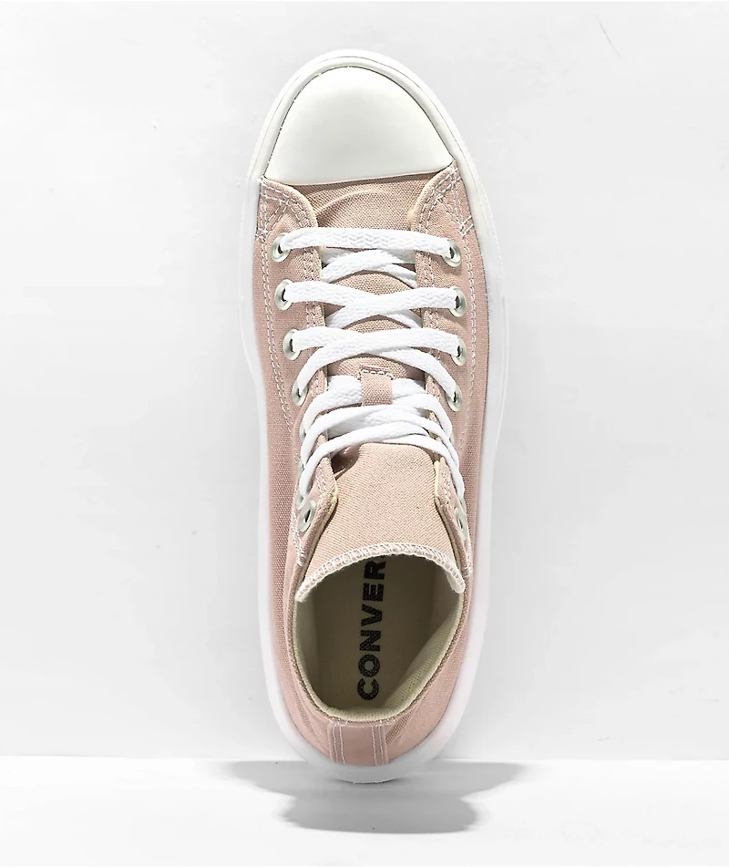 Converse Chuck Taylor All Star Move Stone Mauve & White High Top Platform Shoes