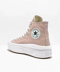 Converse Chuck Taylor All Star Move Stone Mauve & White High Top Platform Shoes