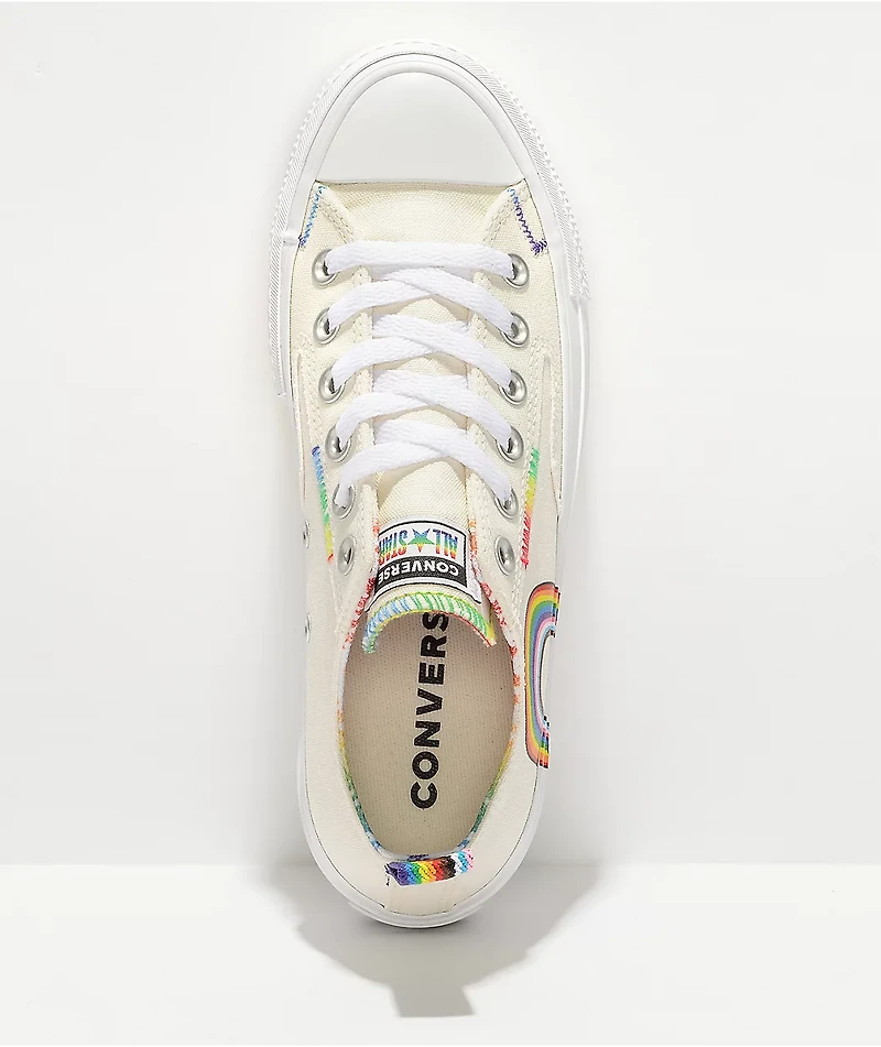 Converse Chuck Taylor All Star Pride Cream, Red & Orange Platform Shoes