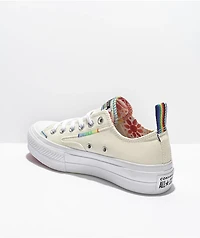 Converse Chuck Taylor All Star Pride Cream, Red & Orange Platform Shoes
