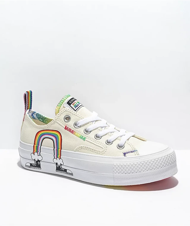 Converse Chuck Taylor All Star Pride Cream, Red Orange Platform