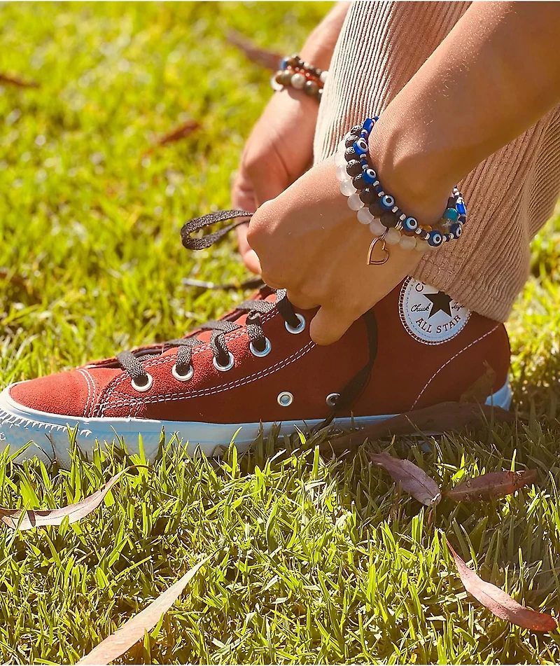 Converse Chuck Taylor All Star Pro Dark Terracotta & White Suede High Top Skate Shoes