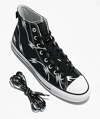 Converse Chuck Taylor All Star Pro Razor Wire Black & Silver High Top Skate Shoes