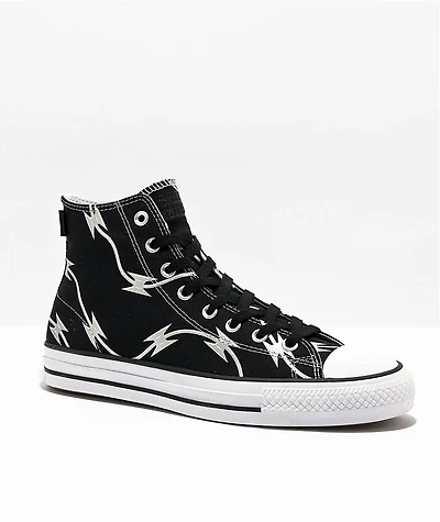 Converse Chuck Taylor All Star Pro Razor Wire Black & Silver High Top Skate Shoes