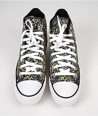 Converse Chuck Taylor All Star Splatter Amarillo Black, White & Yellow High Top Skate Shoes