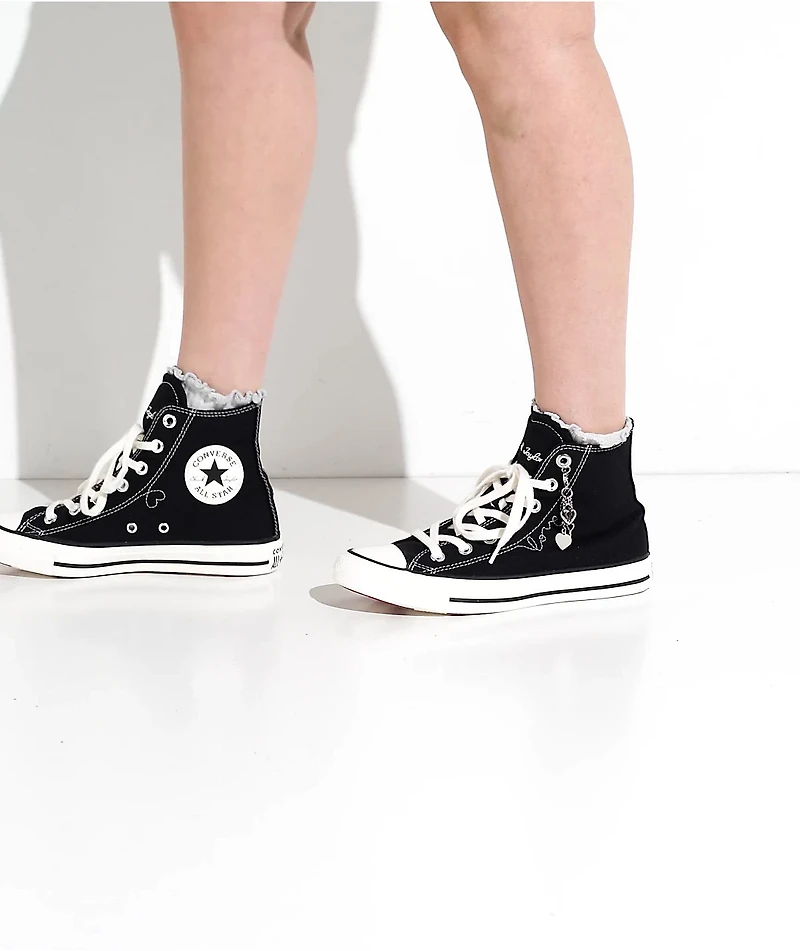 Converse Chucks In Love Chuck Taylor All Star Black & Egret High Top Shoes