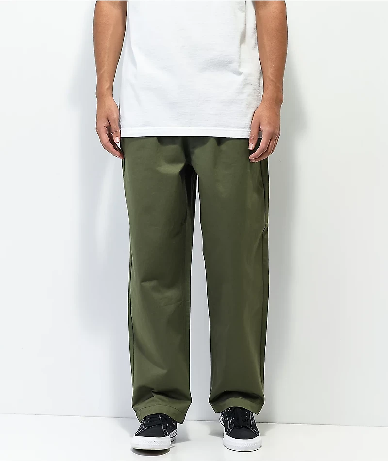 Converse Five Pocket Forest Green Elastic Waist Pants