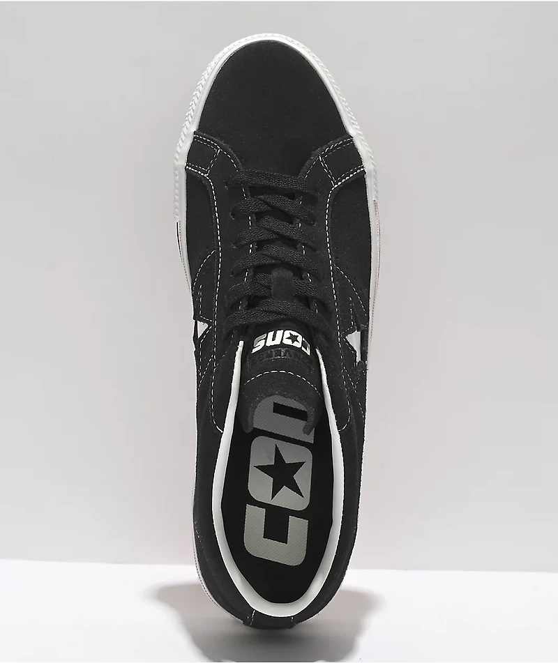 Converse One Star Pro Black & White Suede Skate Shoes