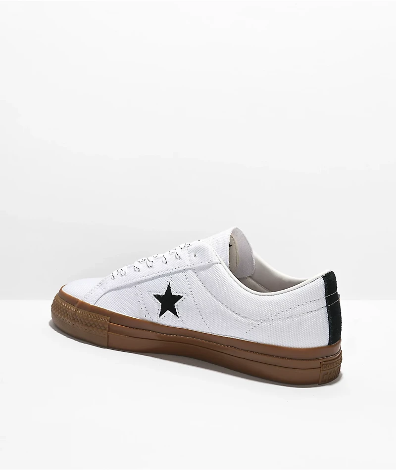 Converse One Star Pro Cordura White & Gum Skate Shoes