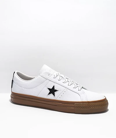 Converse One Star Pro Cordura White & Gum Skate Shoes