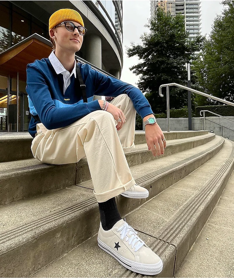 Converse One Star Pro Egret, White, & Black Skate Shoes