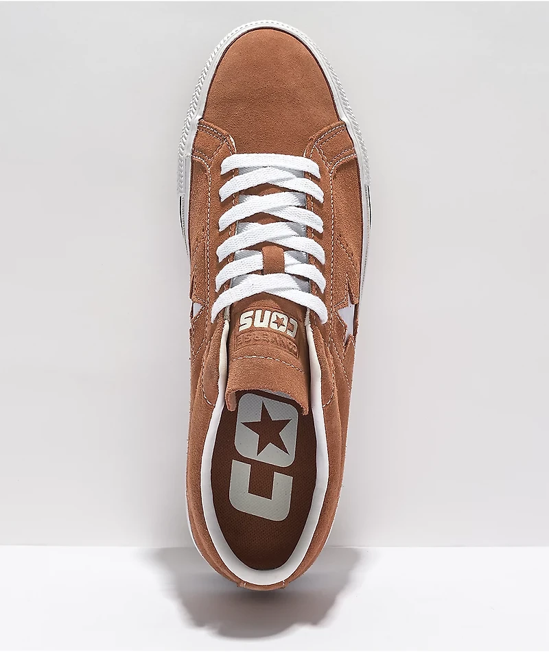 Converse One Star Pro Mineral Clay & White Suede Skate Shoes
