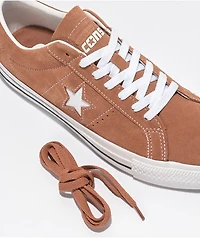 Converse One Star Pro Mineral Clay & White Suede Skate Shoes