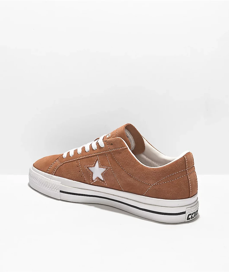 Converse One Star Pro Mineral Clay & White Suede Skate Shoes