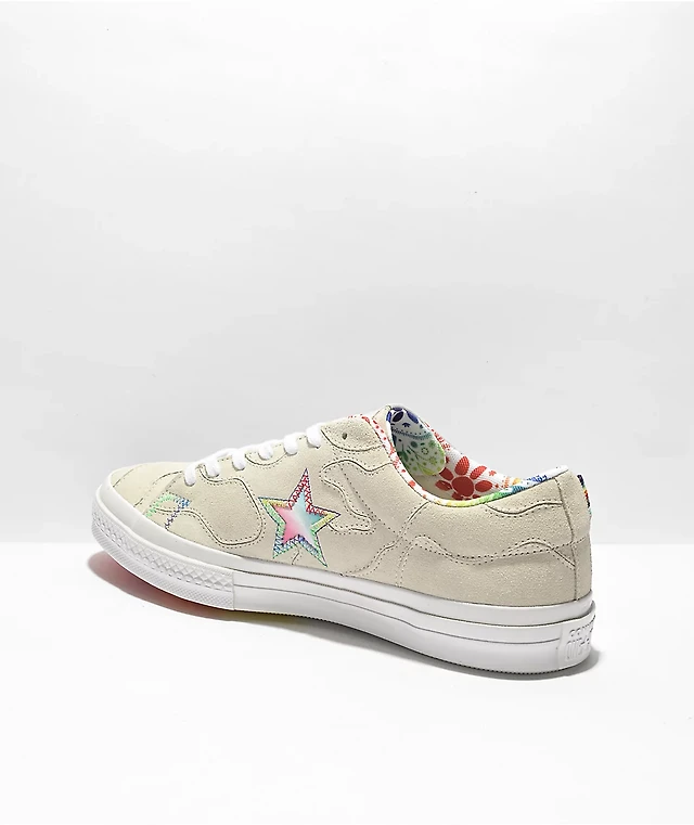 Converse One Star Pro Pride Egret Suede Skate Shoes Liberty Center