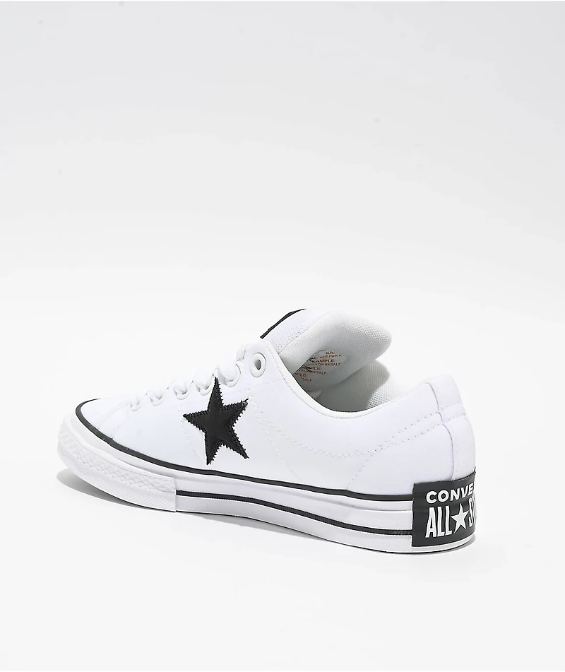 Converse One Star Puffed White & Black Skate Shoes