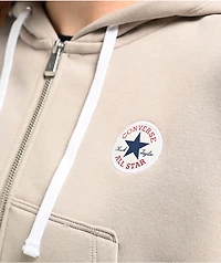 Converse Retro Cream Crop Zip Hoodie
