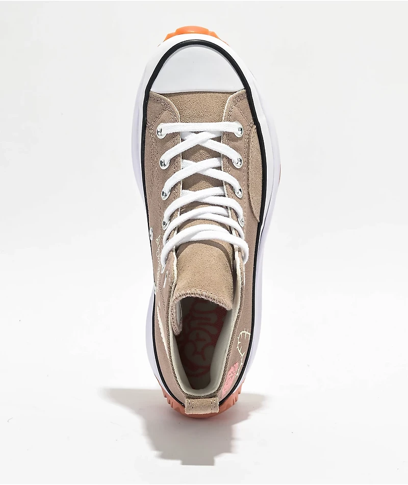 Converse Run Star Hike Vintage Cargo, White & Pink Phase High Top Shoes