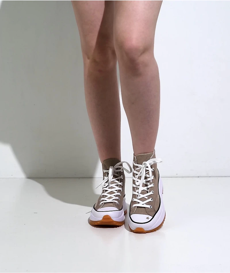 Converse Run Star Hike Vintage Cargo, White & Pink Phase High Top Shoes