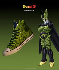Converse x Dragon Ball Z Cell Chuck Taylor All Star Green & White High Top Shoes