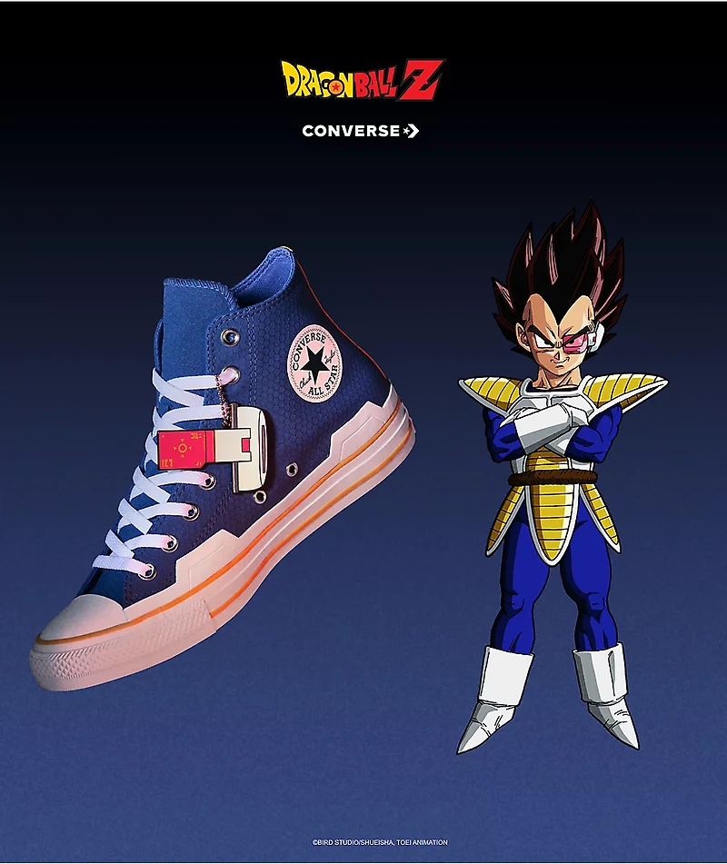 Converse x Dragon Ball Z Vegeta Chuck Taylor All Star Blue & White High Top Shoes