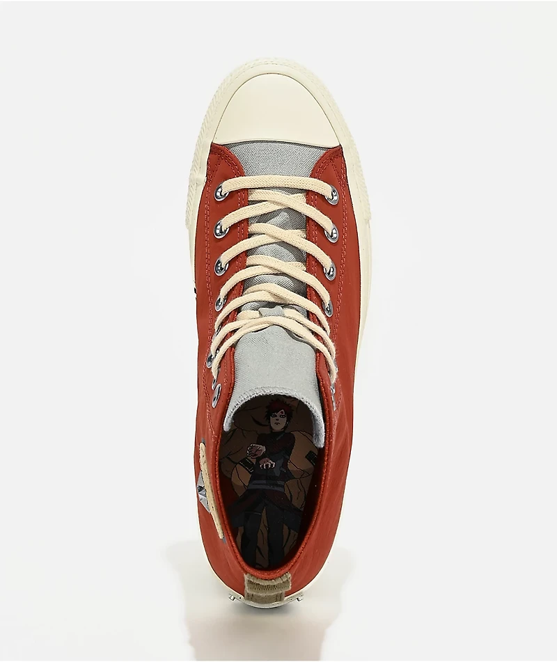 Converse x Naruto Chuck Taylor All Star Gaara Ritual Red & Natural Ivory High Top Shoes