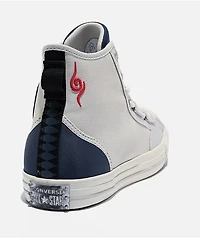 Converse x Naruto Chuck Taylor All Star Kakashi Barely Grey & Dark Waters High Top Shoes