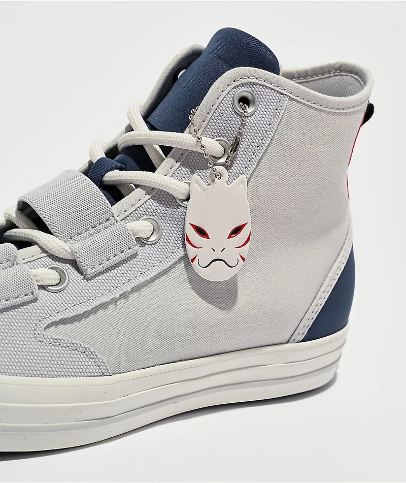 Converse x Naruto Chuck Taylor All Star Kakashi Barely Grey & Dark Waters High Top Shoes