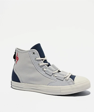Converse x Naruto Chuck Taylor All Star Kakashi Barely Grey & Dark Waters High Top Shoes