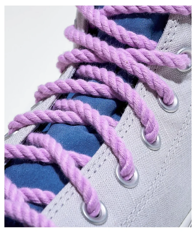 Converse x Naruto Chuck Taylor All Star Sasuke Fossilized, Vintage White & Purple High Top Shoes