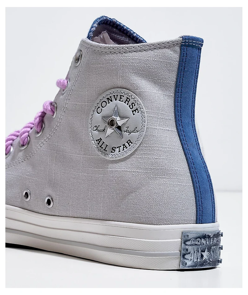 Converse x Naruto Chuck Taylor All Star Sasuke Fossilized, Vintage White & Purple High Top Shoes