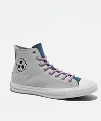 Converse x Naruto Chuck Taylor All Star Sasuke Fossilized, Vintage White & Purple High Top Shoes
