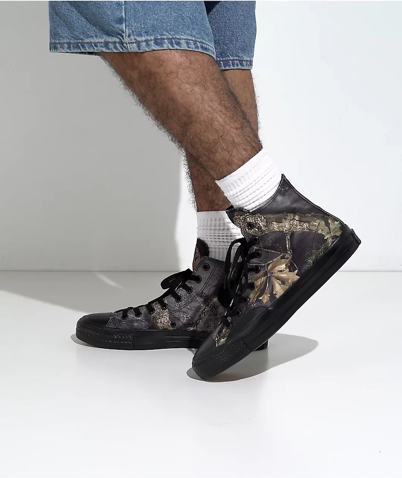 Converse x Realtree Chuck Taylor All Star Pro Hi Black & Camo Skate Shoes
