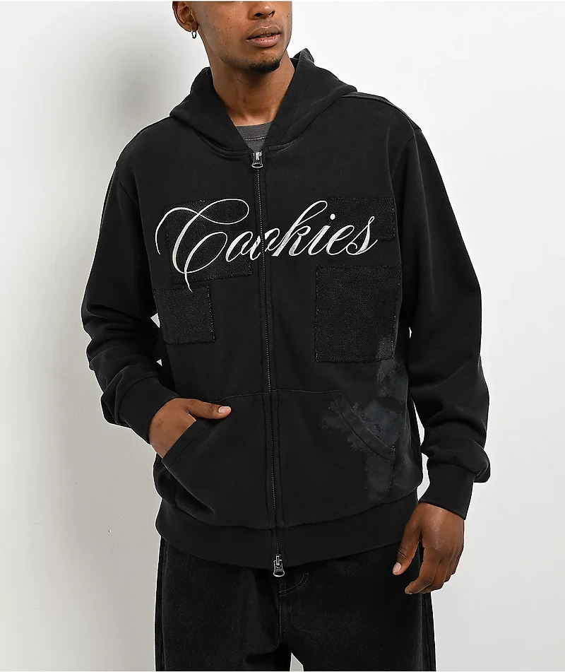 Cookies Artisan Black Wash Heavyweight Zip Hoodie