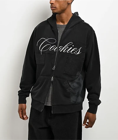 Cookies Artisan Black Wash Heavyweight Zip Hoodie