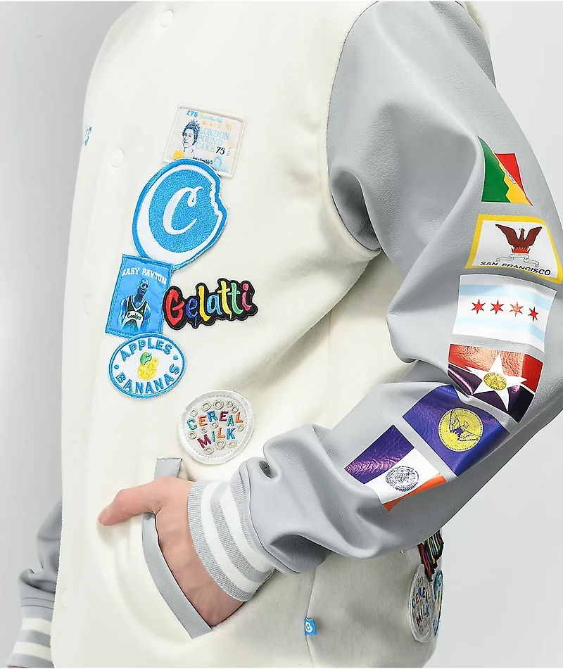 Cookies Award Tour White & Grey Letterman Jacket