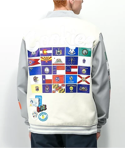 Cookies Award Tour White & Grey Letterman Jacket