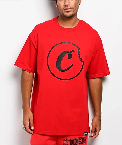 Cookies Bite Outline Red T-Shirt