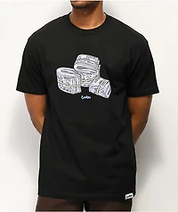 Cookies Blue Strips Black T-Shirt