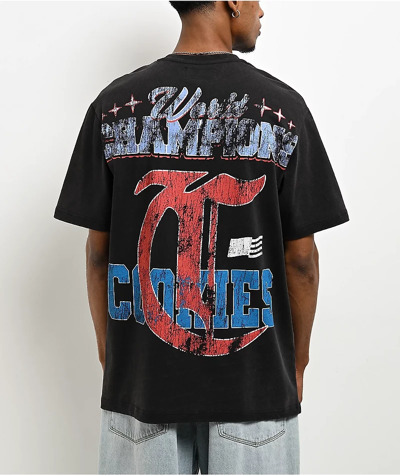 Cookies Champions Only Black Wash T-Shirt
