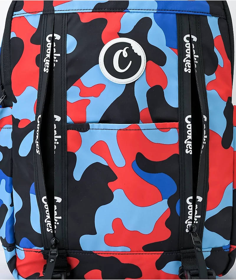 Cookies Charter Smell Proof Blue & Red Camo Backpack
