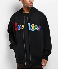 Cookies Chenille Black & Multicolor Zip Hoodie
